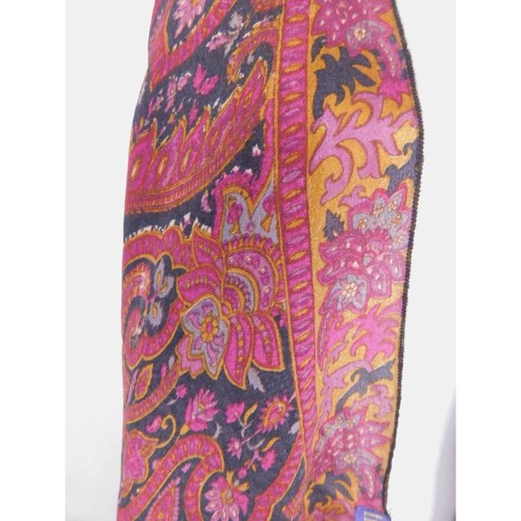 Indie Ella Pink Black Paisley Boho Shawl Wrap OS - Picture 3 of 10